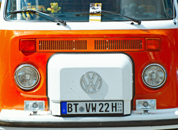 Orange Volkswagen Type 2 Bus