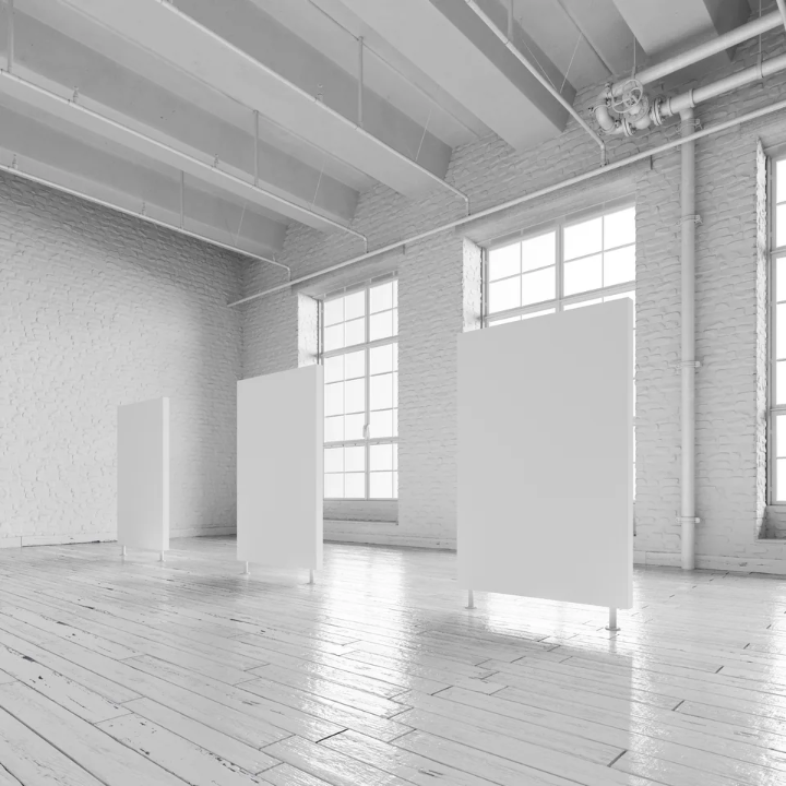 Loft gallery / White industrial space